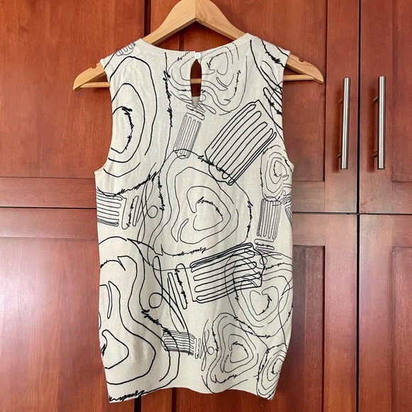 Escada Sport Sweater Sleeveless Abstract Print Wool Blend Size Small - Picture 5 of 10